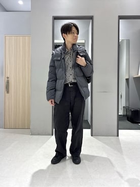 「アイテム（ダウンジャケット/コート）」を使った、わいずみさん（メンズ・167cm）の冬コーディネート