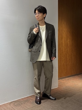 「アイテム（バックパック/リュック、ブラウン系）」を使った、わいずみさん（メンズ・167cm）の秋コーディネート