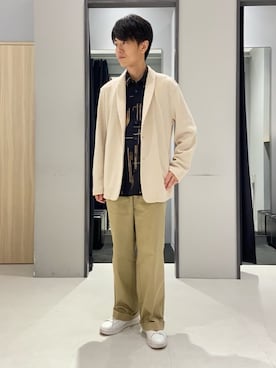 「アイテム（その他アンダーウェア/インナー、ベージュ系）」を使った、わいずみさん（メンズ・167cm）の秋コーディネート