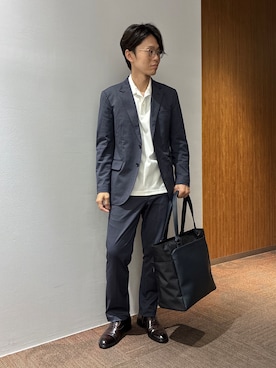 「アイテム（トートバッグ、ブルー系）」を使った、わいずみさん（メンズ・167cm）の夏コーディネート