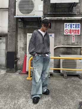 「DANKE SCHON（ダンケシェーン）のアイテム」を使った、金子匠輝さん（メンズ・171cm）の夏コーディネート