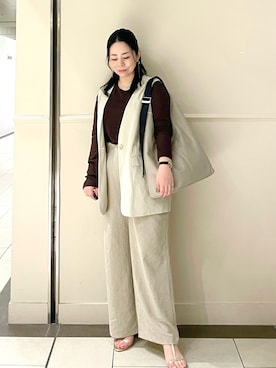 「通勤」｜UENOさん（レディース・155cm）の春コーディネート