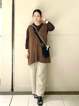 「russet（ラシット）のアイテム」を使った、UENOさん（レディース・155cm）の春コーディネート