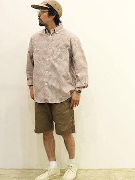 「アイテム（モカシン/デッキシューズ、ホワイト系）」を使った、twothings&thinkさん（メンズ・168cm）の夏コーディネート
