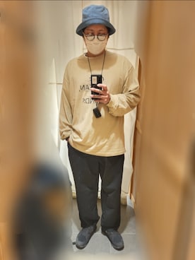 「nanamica（ナナミカ）のアイテム（パンツ）」を使った、taka1010🌈さん（メンズ・182cm）の冬コーディネート