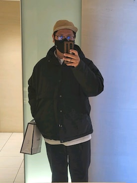 「HELLY HANSEN（ヘリーハンセン）のアイテム（キャップ）」を使った、taka1010🌈さん（メンズ・182cm）の冬コーディネート