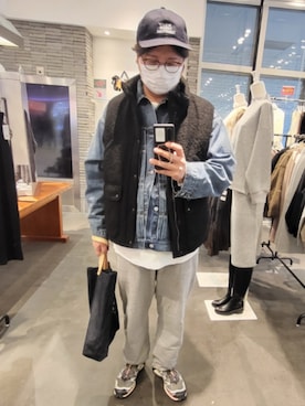 「アイテム（キャップ）」を使った、taka1010🌈さん（メンズ・182cm）の冬コーディネート