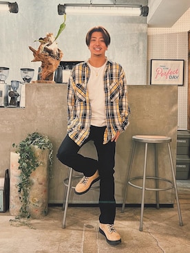 「アイテム（ピアス（両耳用））」を使った、KOTA GOODさん（メンズ・170cm）の春コーディネート