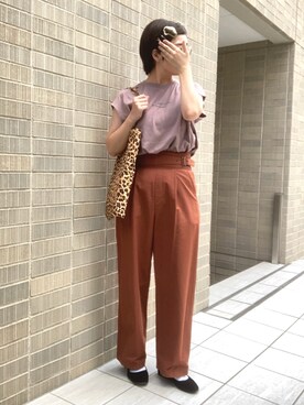 「タックイン」｜「アイテム（バレエシューズ）」を使った、n_t_mさん（レディース・158cm）の秋コーディネート