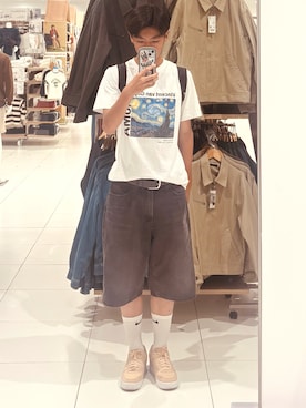 「アイテム（Tシャツ/カットソー）」を使った、mruさん（キッズ・133cm）の秋コーディネート