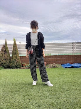 「ドットパンツ」｜mikikoooさん（レディース・157cm）の秋コーディネート