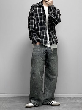 「アイテム（ソックス/靴下）」を使った、gakuさん（メンズ・173cm）の秋コーディネート