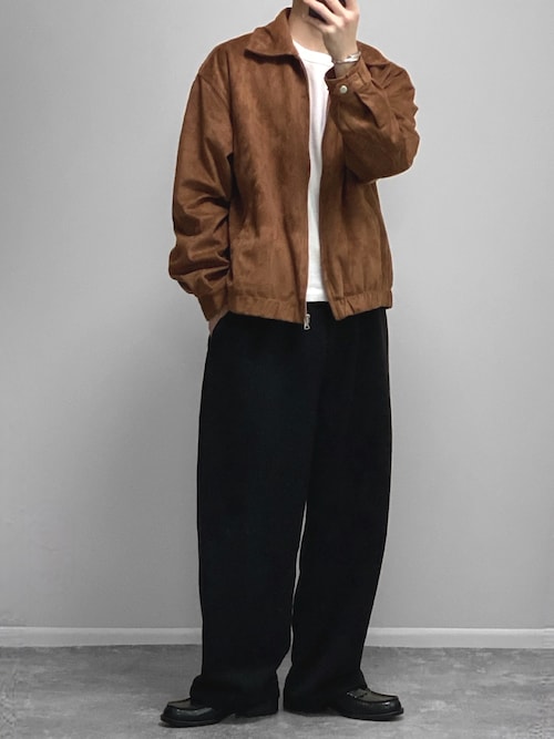 STRUCTURE スイングトップ スエードジャケット ブラウン メンズ L 大人のA-1ジャケット。ブラウンスウェード - ZABOU BLOG