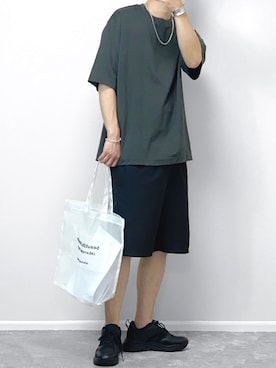 「GU（ジーユー）のアイテム（スニーカー）」を使った、gakuさん（メンズ・173cm）の夏コーディネート