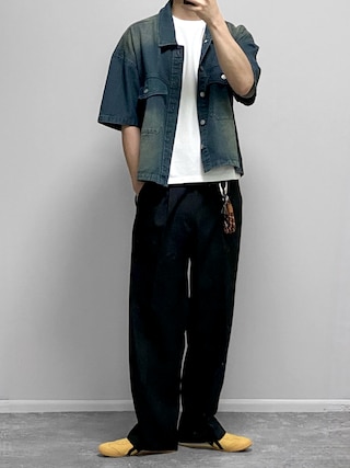 「CLEL（クレイル）の【CLEL】Functionary cotton heavyweight short sleeve T-shirt/ファンクショナリーコットン ヘビーウェイト半袖Tシャツ（Tシャツ/カットソー）」を使った、gakuさん（メンズ・173cm）の夏コーディネート