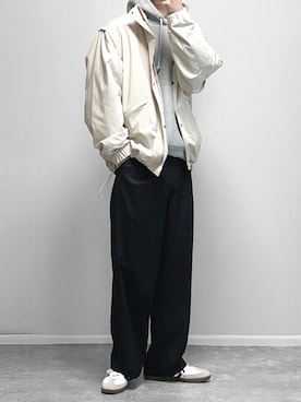 「WYM LIDNM（ウィム バイ リドム）のアイテム（ブルゾン）」を使った、gakuさん（骨格ウェーブ・メンズ・173cm）の春コーディネート