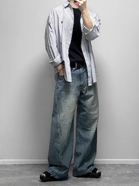 「GU（ジーユー）のアイテム」を使った、gakuさん（メンズ・173cm）の夏コーディネート
