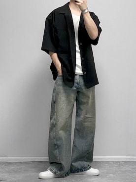 「アイテム（バングル/リストバンド）」を使った、gakuさん（メンズ・173cm）の夏コーディネート