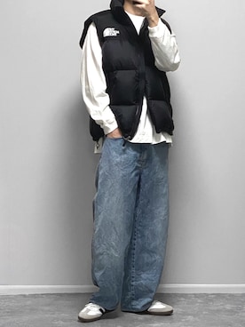 「アイテム（ダウンベスト）」を使った、gakuさん（メンズ・173cm）の秋コーディネート