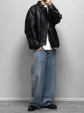 「長袖」｜「アイテム（ブルゾン）」を使った、gakuさん（メンズ・173cm）の秋コーディネート