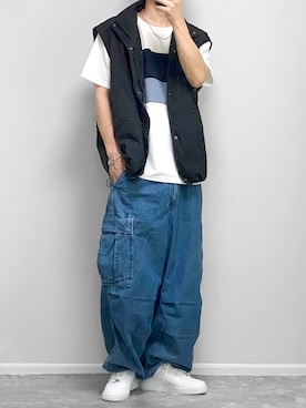 「WYM LIDNM（ウィム バイ リドム）のアイテム（ブルゾン）」を使った、gakuさん（メンズ・173cm）の秋コーディネート