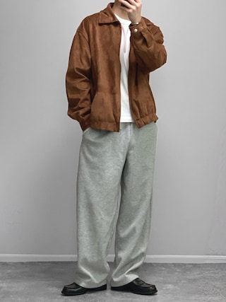 「improves（インプローブス）のフェイクスエード スイングトップ（ブルゾン）」を使った、gakuさん（メンズ・173cm）の春コーディネート