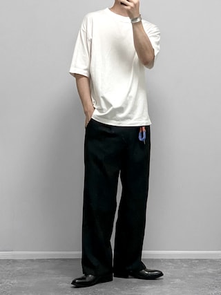 「WYM LIDNM(ウィム バイ リドム)のEXTRA FINE COTTON BASIC TEE(Tシャツ/カットソー)」を使った、gakuさん(メンズ・173cm)の夏コーディネート