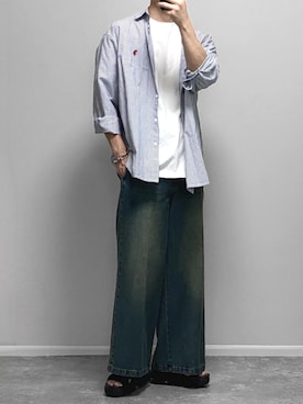 gakuさんの「EXTRA FINE COTTON BASIC TEE」を使ったコーディネート
