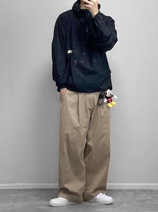 「WYM LIDNM(ウィム バイ リドム)のHARD GABA LOOSE FIT TROUSERS(その他パンツ)」を使った、gakuさん(メンズ・173cm)の秋コーディネート