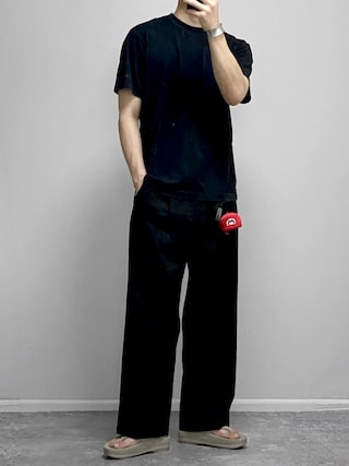 「無印良品(ムジルシリョウヒン)の紳士 天竺編みクルーネック半袖Tシャツ(Tシャツ/カットソー)」を使った、gakuさん(メンズ・173cm)の夏コーディネート