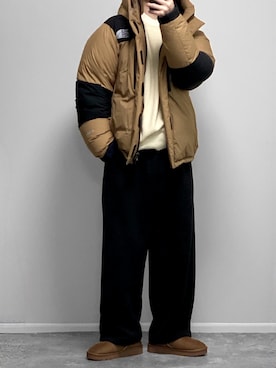 「アイテム（ソックス/靴下、ブラック系）」を使った、gakuさん（メンズ・173cm）の冬コーディネート