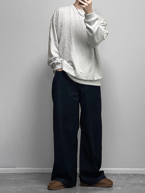 セール】wide baggy slub denim pants/ワイドバギースラブデニム