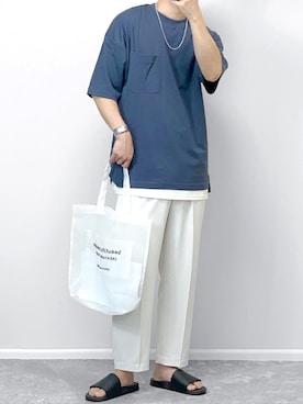 「DAISO（DAISO）のアイテム（シューズ）」を使った、gakuさん（メンズ・173cm）の夏コーディネート