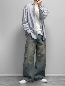 「アイテム（バングル/リストバンド）」を使った、gakuさん（メンズ・173cm）の夏コーディネート