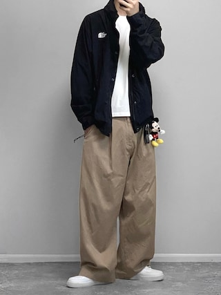 「NIKE(ナイキ)のナイキ エア フォース 1 '07 メンズシューズ / Nike Air Force 1 '07 Men's Shoes CW2288-111 White(スニーカー)」を使った、gakuさん(メンズ・173cm)の秋コーディネート