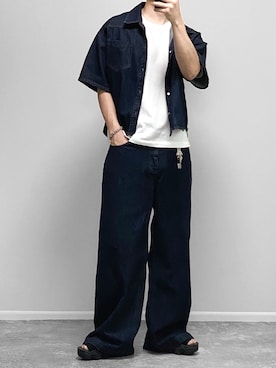 「アイテム（アンダーウェア）」を使った、gakuさん（メンズ・173cm）の夏コーディネート