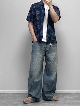 「OOFOS（ウーフォス）のアイテム」を使った、gakuさん（メンズ・173cm）の夏コーディネート