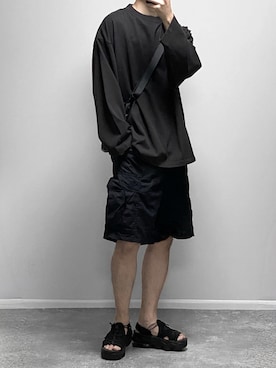 「WYM LIDNM（ウィム バイ リドム）のアイテム（Tシャツ/カットソー）」を使った、gakuさん（骨格ウェーブ・メンズ・173cm）の秋コーディネート
