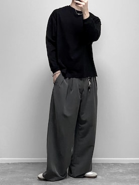 「スラックス」｜「アイテム（その他）」を使った、gakuさん（メンズ・173cm）の秋コーディネート