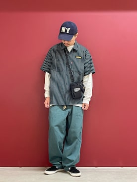 「AVIREX（アヴィレックス）のアイテム（バッグ）」を使った、Kenichiさん（メンズ・177cm）の春コーディネート