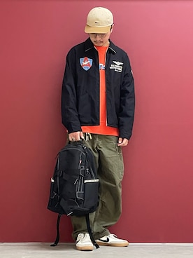 「AVIREX（アヴィレックス）のアイテム（スカジャン）」を使った、Kenichiさん（メンズ・177cm）の冬コーディネート