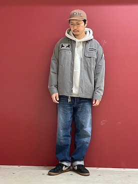 「AVIREX（アヴィレックス）のアイテム（その他アウター）」を使った、Kenichiさん（メンズ・177cm）の冬コーディネート