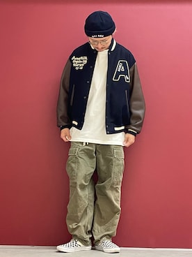 「AVIREX（アヴィレックス）のアイテム（ニットキャップ/ビーニー）」を使った、Kenichiさん（メンズ・177cm）の秋コーディネート