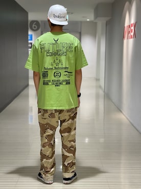 「AVIREX（アヴィレックス）の【直営店限定】エアフォース ベースキャップ/AIR FORCE BACES CAP（キャップ）」を使った、Kenichiさん（メンズ・177cm）の夏コーディネート