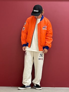 「リバーシブル」｜「アイテム（MA-1）」を使った、Kenichiさん（メンズ・177cm）の秋コーディネート