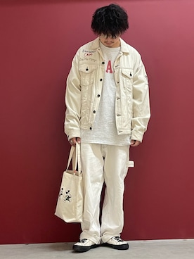 「AVIREX（アヴィレックス）のアイテム（デニムジャケット）」を使った、Kenichiさん（メンズ・177cm）の夏コーディネート