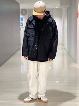 「ペインターパンツ」｜「アイテム（ミリタリージャケット）」を使った、Kenichiさん（メンズ・177cm）の冬コーディネート