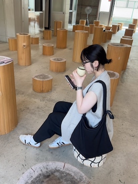 「アイテム（ノーカラージャケット）」を使った、17nkyさん（レディース・158cm）の秋コーディネート