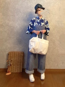 「chimala（チマラ）のアイテム（オールインワン・サロペット）」を使った、なお なお。さん（レディース・159cm）の夏コーディネート