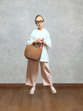 「ZARA（ザラ）のアイテム（シューズ、ピンク系）」を使った、なお なお。さん（レディース・159cm）の夏コーディネート